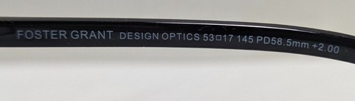Design Optics Foster Grant Classic Full Frame Plastic Reading Glasses +2.00 3079 - Picture 8 of 22