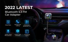 Car Bluetooth 5.3 FM Transmitter Adapter with 3 Quick Charge Ports  AUX Cable