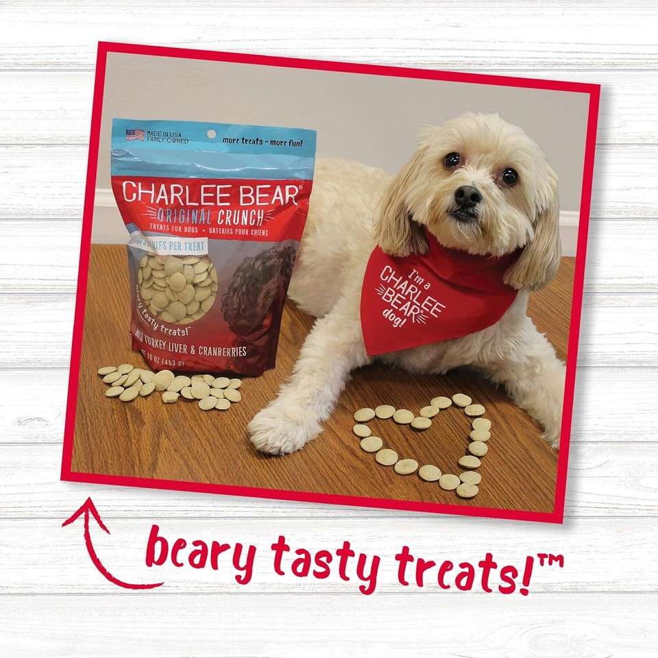 Charlee Bear Dog Treats Variety Pack includes Liver, Egg and Cheese