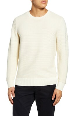 NWOT XXL Men's Nn07 Loke 6375 Slim Fit Cotton Crewneck Sweater $165 in Ivory