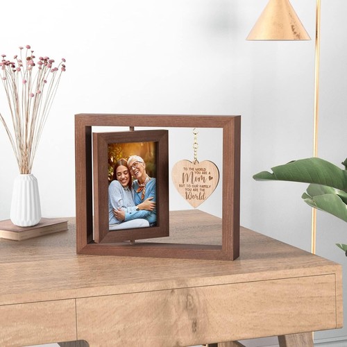 Mothers Day Gifts Picture Frame Double-Sided 4"x6" Photo W/ Warm Heart Pendant - Picture 5 of 7