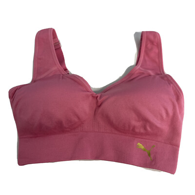 Puma Seamless Sport Bra Wicking Sport Stretch Small NEW Pink No tags 32C/D 34A/B