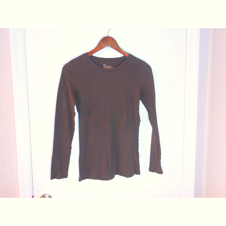 Camiseta básica informal manga larga Gap marrón ajustada talla M/#5209 Foto 2 de 3