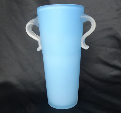 Anne Nilsson Orrefors Sweden signierte Vase hellblau Design ''Sorbet'' 23cm blau