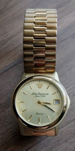 90's Men's Jules Jurgensen-Champagne Dial-Date-Runs Great-EUC - Picture 6 of 10