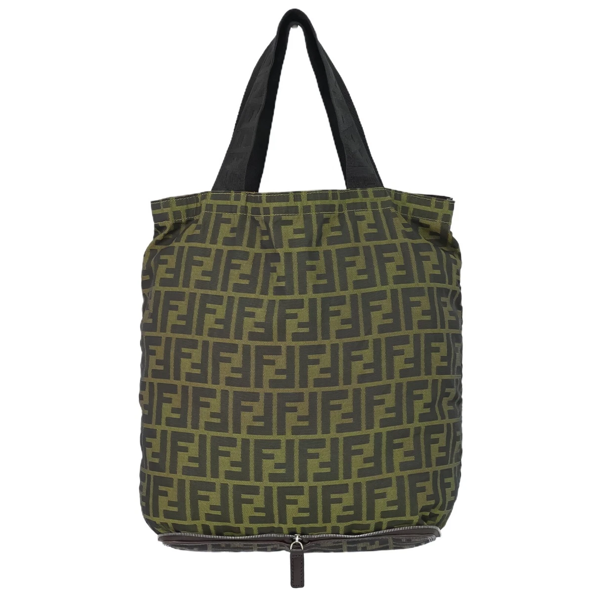 FENDI Zucca Nylon Shopping Tote Handbag Brown | eBay