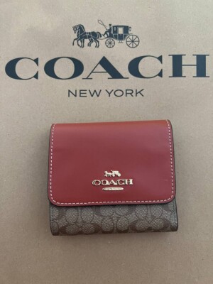 小物 Coach Trifold Wallet Pebble Mustard Coach Women's Mini Pebbled Leather Snap Wallet (Citron