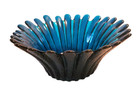 VTG Retro BLENKO Glass Dark Teal Blue Scalloped Bowl 6 2/8" Diameter