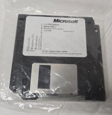 VTG Sealed Microsoft Windows NT Workstation 4.0 1-2 CPU Edition, 3.5'' Disks Lot