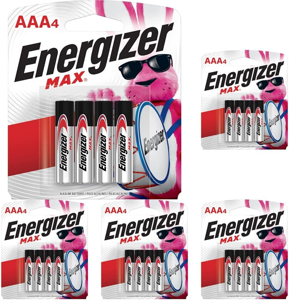 Energizer AAA Batteries, Max Triple a Alkaline, 4 Count (Pack of 5) 20 Count-image