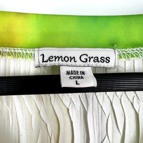 NEW NWOT Lemon Grass Large Wearable Art to Wear Floral Tropical Blouse Shirt Top - Picture 2 of 10
