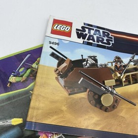 2 LEGO instruction Manuals Only Star Wars 9496 Desert Skiff & TMNT 79102 Bike