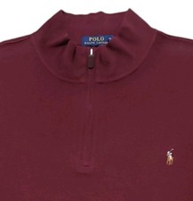 Polo Ralph Lauren Men's Quarter Zip 2XLT Big  Tall Red Knit Pullover Sweater