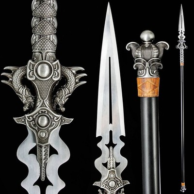 KungFu Dragon Long Spear Battle Jian Sharp 65 Manganese Steel