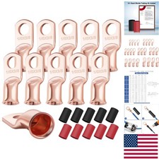 Corrosion-Resistant 1/0 AWG Heavy Duty Battery Connectors with 10PCS Heat Shrink