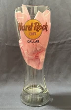Hard Rock Cafe Clear Beer Pilsner Glass 8.5"  20 oz Dallas, Texas