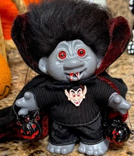 Dam Troll Halloween Vampire Guy. 5” Tall. O.O.A.K. Icelandic Wool Hair