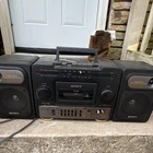 Sony CFS-1030 Boombox Cassette AM/FM Radio Bass-Reflex 2 Way Speakers Black