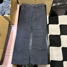 VERSACE Black Denim Pants Size 34 Waist 42cm Thigh 29cm Mesh Stripe Design
