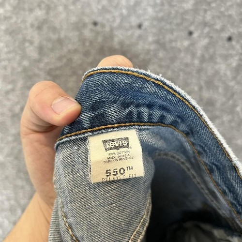 Levi 550 Men’S Made In Usa Dark Wash Blue Straight Leg Denim 38X32 (36X32) - Foto 7 di 8