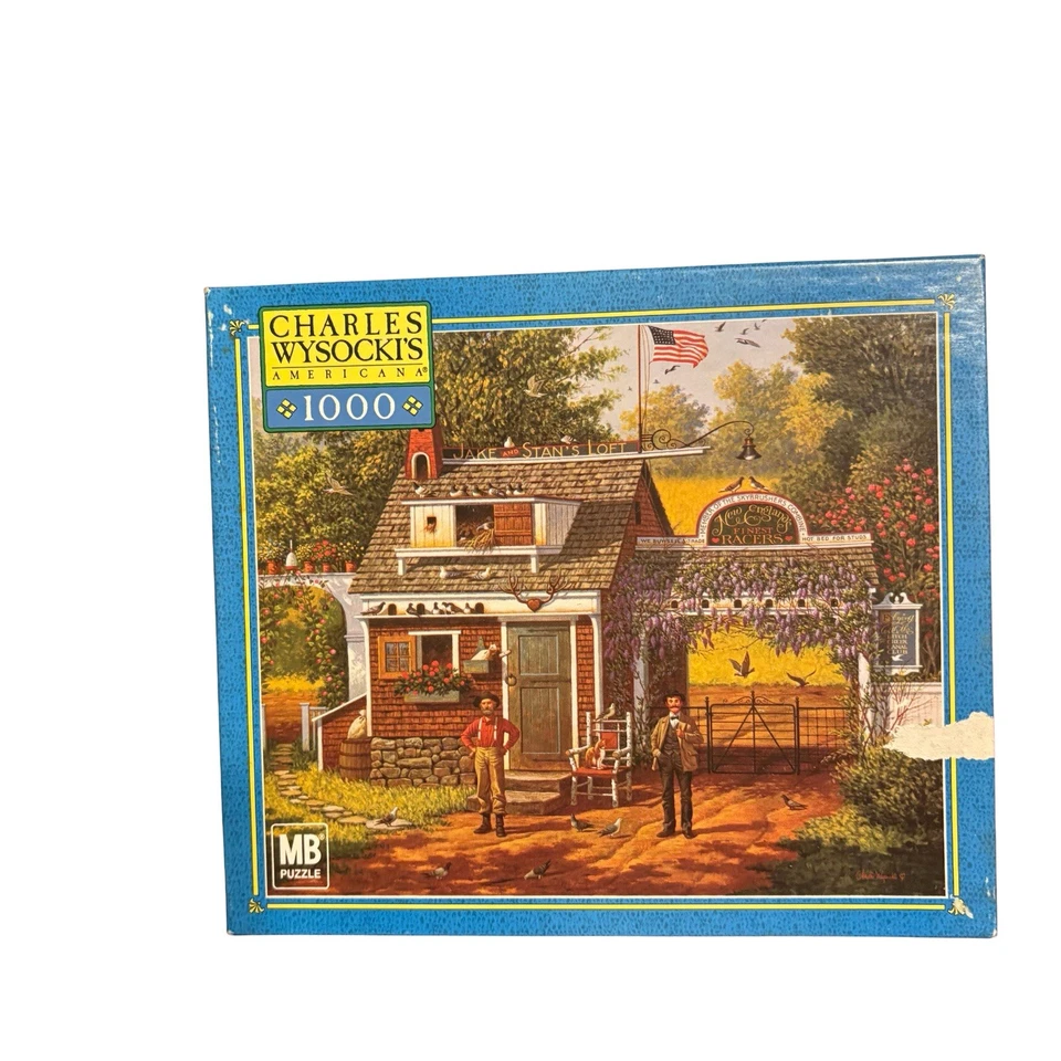 Charles Wysocki Americana Vintage Puzzles Lot Of 3 Hasbro 1000 Pieces 2002-2003 - Image 3 of 4