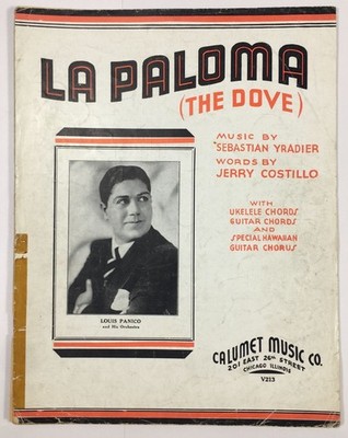 1935 La Paloma The Dove Piano Sheet Music Ukulele Hawaiian Guitar Calumet Co