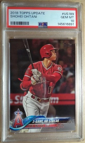 SHOHEI OHTANI 2018 TOPPS UPDATE 3-Game HR Streak US189 RC PSA 10 GemMT 145616891