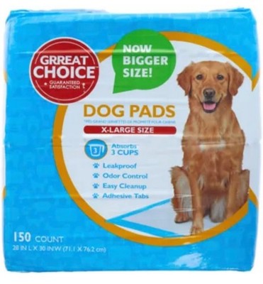 Grreat Choice Dog and Puppy Training Pads, X-Large 30x28 inches 150 Count