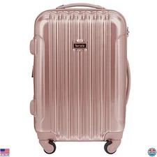 Rose Gold 20-Inch Carry-On Luggage Set for Women - Stylish & Durable