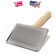 Sheepskin Throw Cleaning Brush Rectangular Wood Handle Sturdy Stainless Teeth