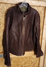 Natel Heavy Women's Café Racer Motorcycle/Biker Brown Y2k Leather Jacket Size 48