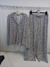 🙈new Look Grey White Star Pattern 2 Piece Pyjama Set Size Medium Vgc