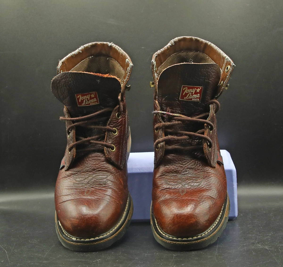 Bottes Western Tony Lama Fille - Taille 9 B - Marron Effet Lézard - Modèle 8493