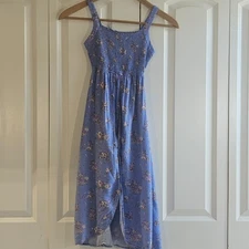 Art Class Girls Romper Dress Size 8 (M) Blue Floral Tank Top High Low 