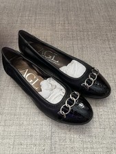 AGL Black Flat Shoes NEW Mismatched Sizes Left 37.5 Right 36 Career Designer
