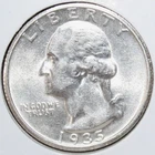 1935d Washington silver quarter Bu bright uncirculated