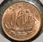 Photo of a 1967 Elizabeth II Half Penny from an eBay listing that sold on Apr 15, 2026