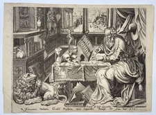 GERARD DE JODE c. 1635 ST JEROME UNUSUAL ANTIQUE FRONTISPIECE