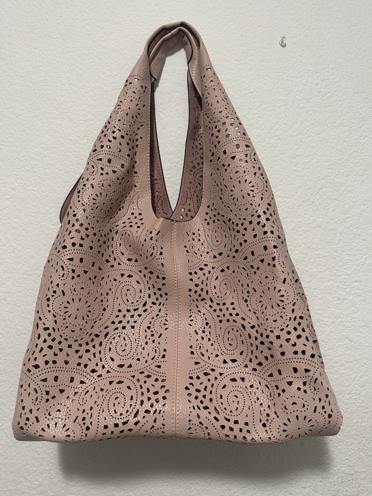 Pink Laser-Cut Stylish Tote Bag for Women  