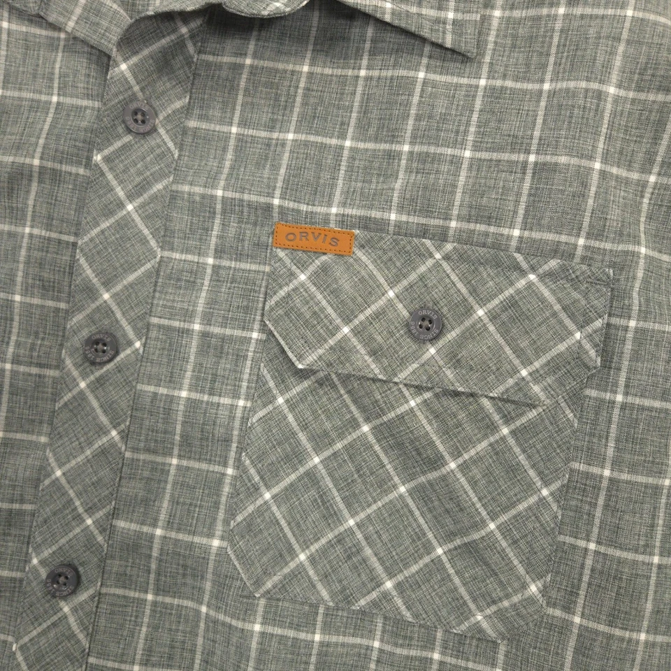 Orvis Tech Shirt Mens XXL Green Heather Check Outdoor Performance Hiking Fishing - Image 3 of 4