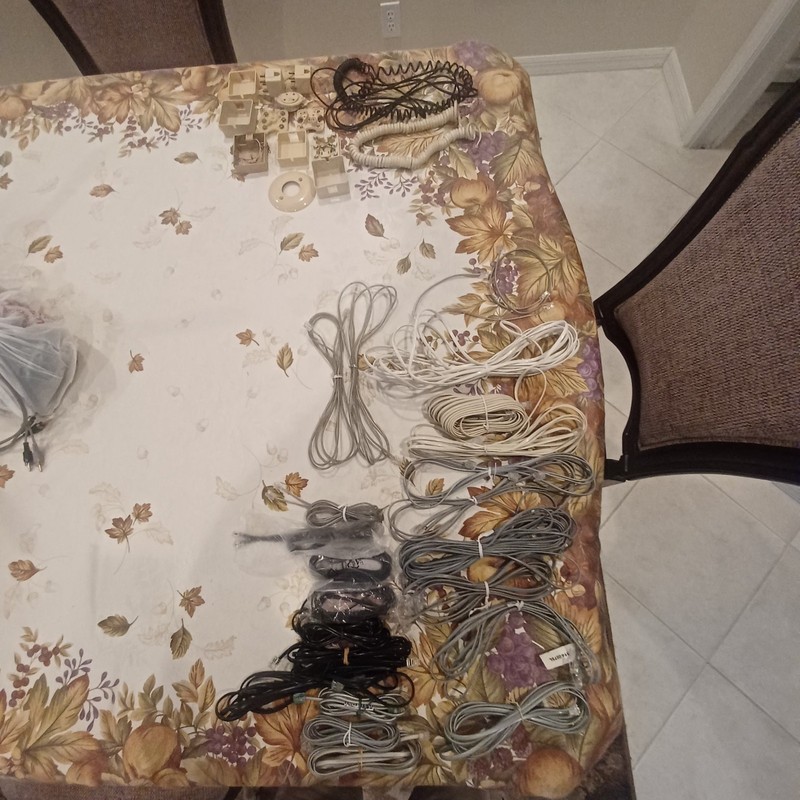 Vintage Telephone Receiver Cords Wires Parts Lot Mostly New Old Stock - 40 Items