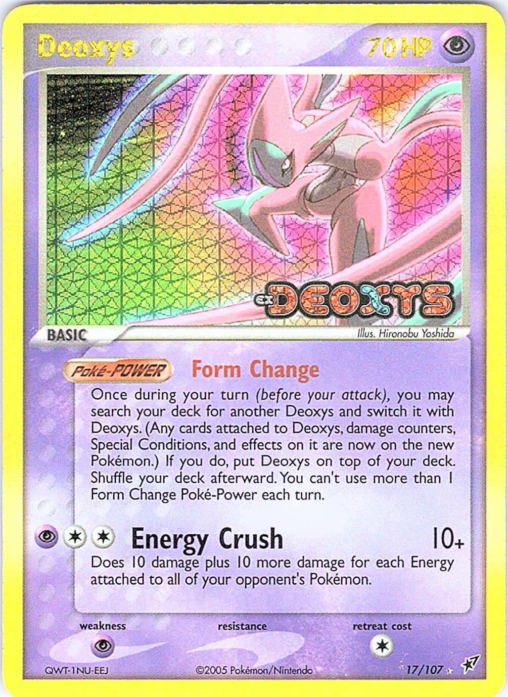 Deoxys Reverse Holo Rare EX Deoxys Stamp 17/107 NM