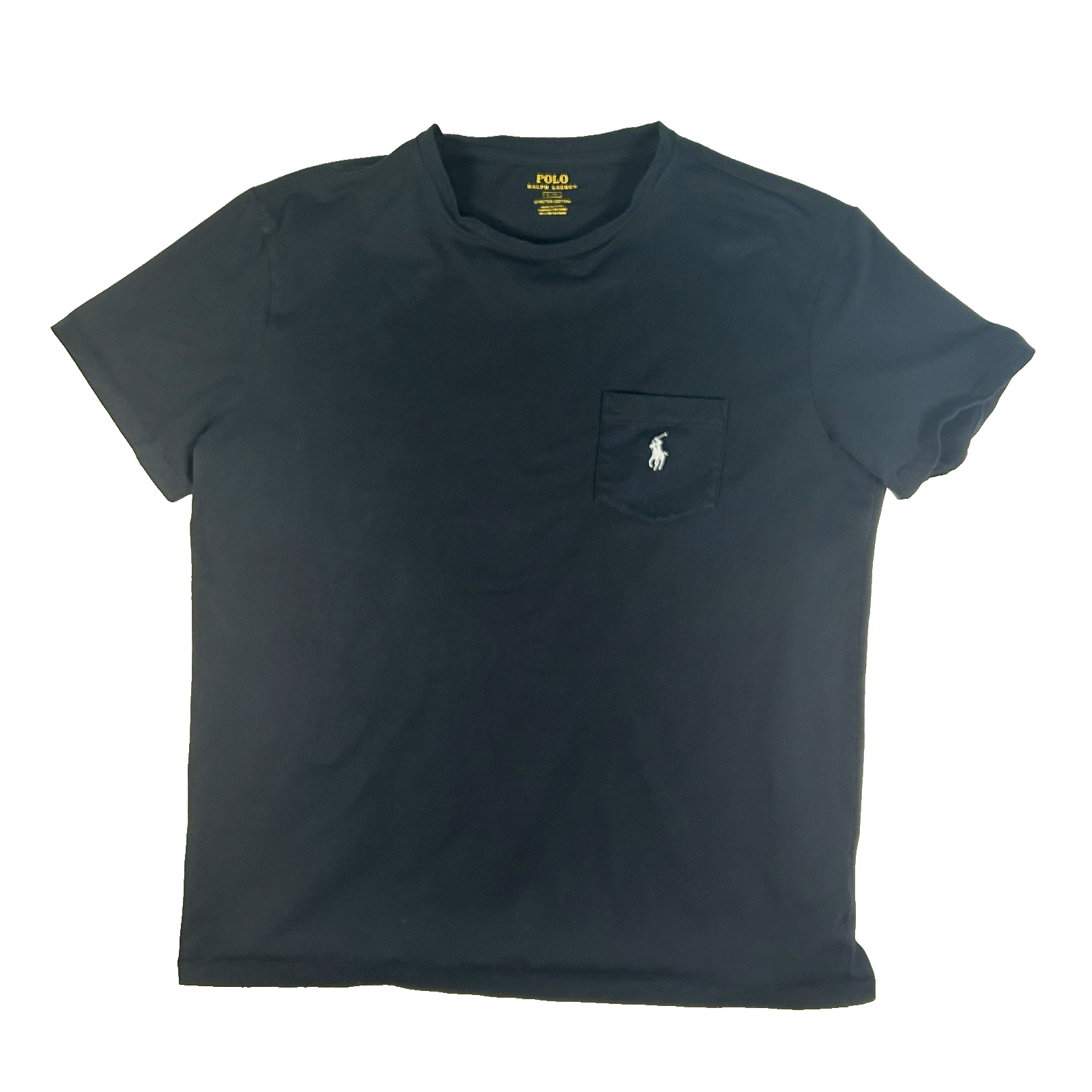 Polo Ralph Lauren Uomo T Shirt Grande Nera Cotone Elasticizzato Argento Pony