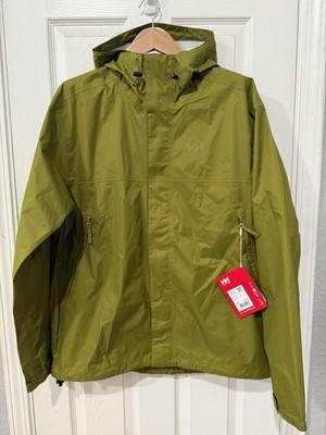 NWT Men s Helly Hansen Loke Jacket Olive Green Hooded Waterproof $110 Sz XL