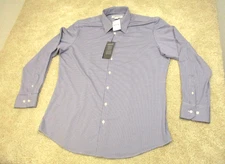 NWT Mizzen + Main Performance Trim Fit Long Sleeve Button Up Shirt Mens XL Blue