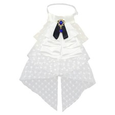 Victorian Lace False Collar With Rhinestones Decors Neck Ruff For Formal Event