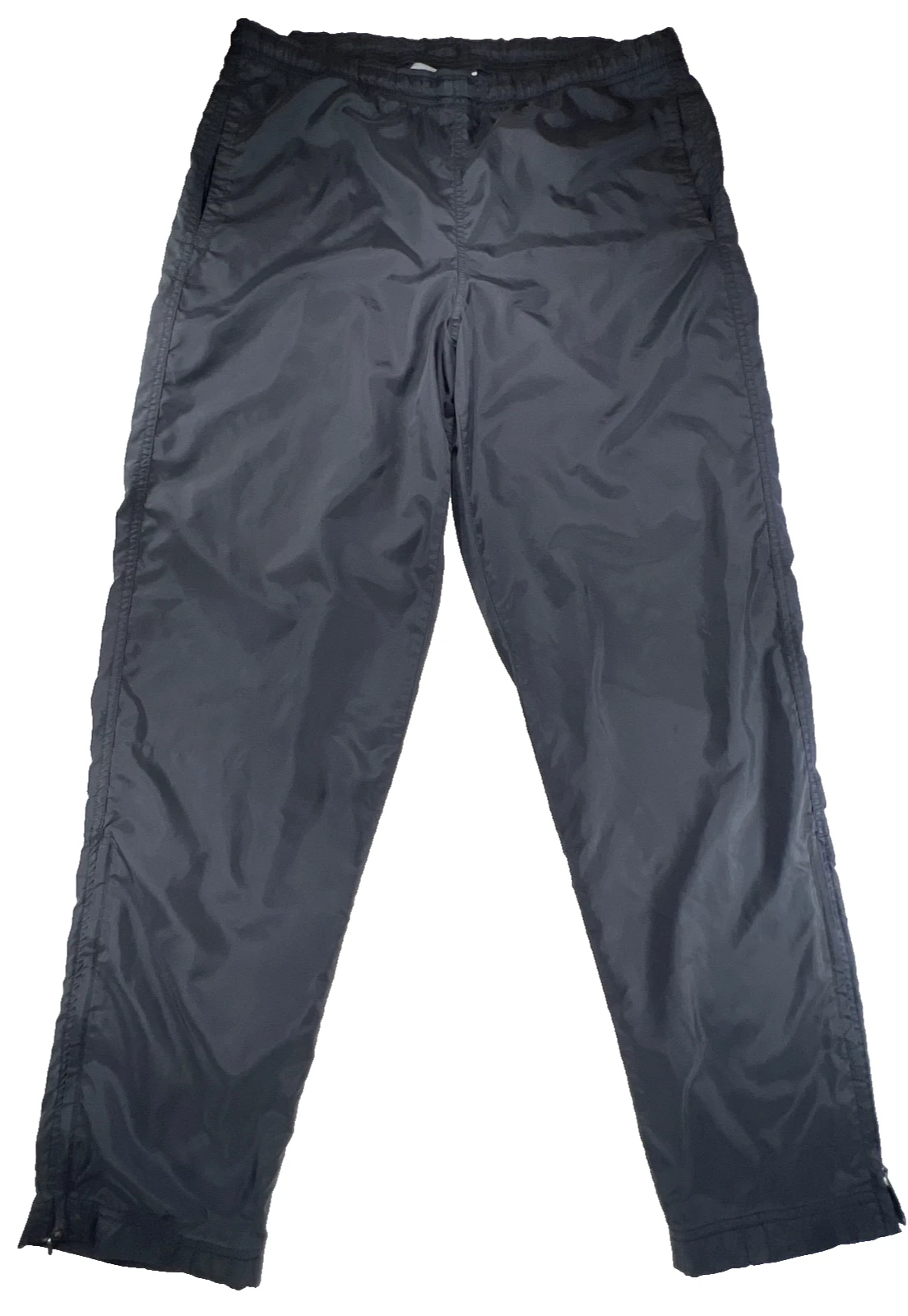 Nike Pants Mens Windbreaker M Vintage Black Nylon Baggy 90s Y2K Swoosh RARE