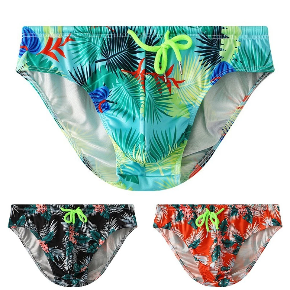 Short de bain homme en soie glacée à la mode taille basse maillot de surf - Photo 3/4