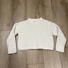 Zara Kids Cable Knit Ivory Cream Long Sleeve Sweater Size 8-9