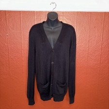 Agnes B Paris Silk Wool Cashmere Women Black 5-Button Cardigan Sweater pocket 2